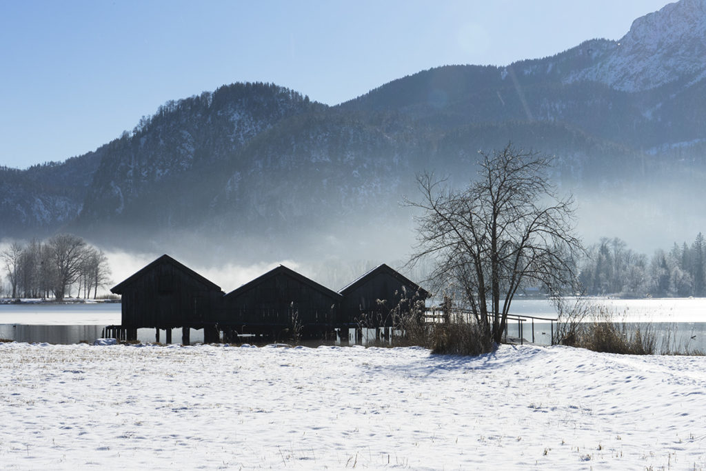 Die berühmten drei Fischerhütten im Winter